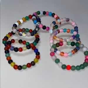 Crazy handmade Colorful Beaded Bracelets Set all 7!